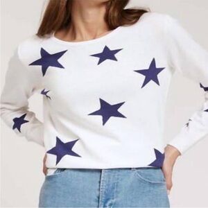 Tyler Boe Entarsia Cotton White/Navy Star Sweater